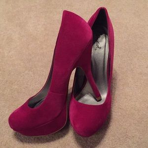 Magenta suede "5 heel